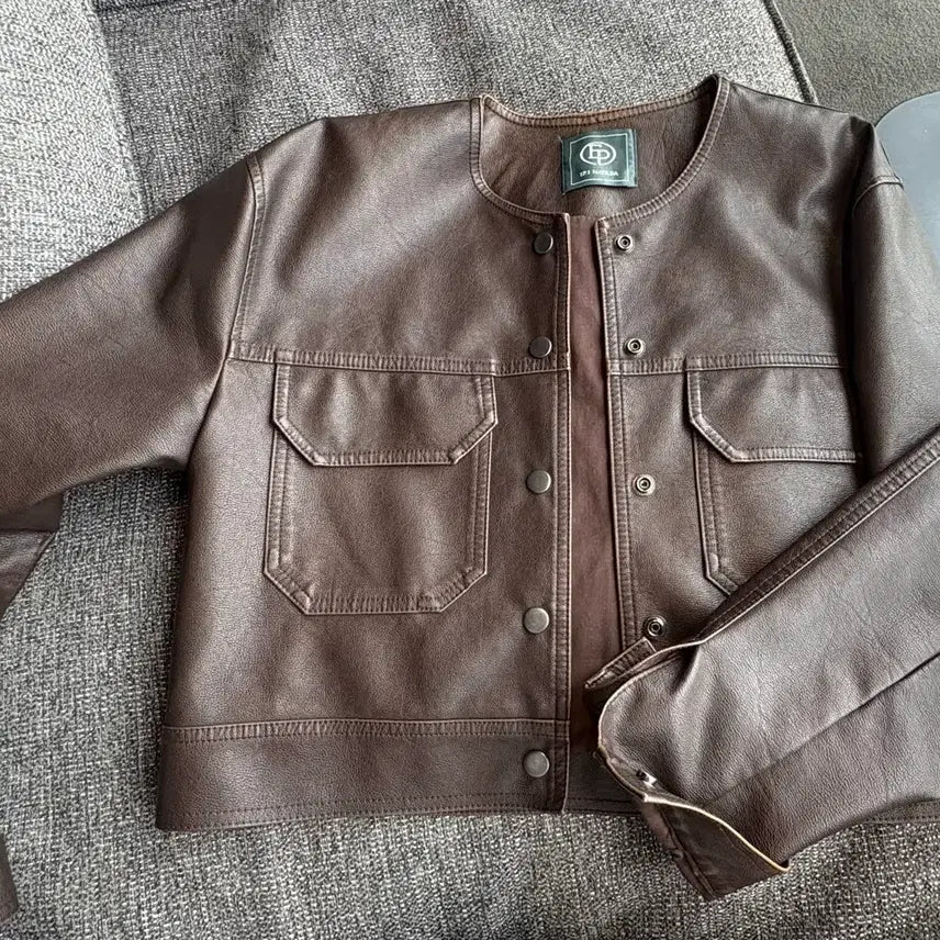 [BUNJANG] Obi Nine Vintage Leather Jacket Brown / 오브나인 빈티지 레더 자켓
