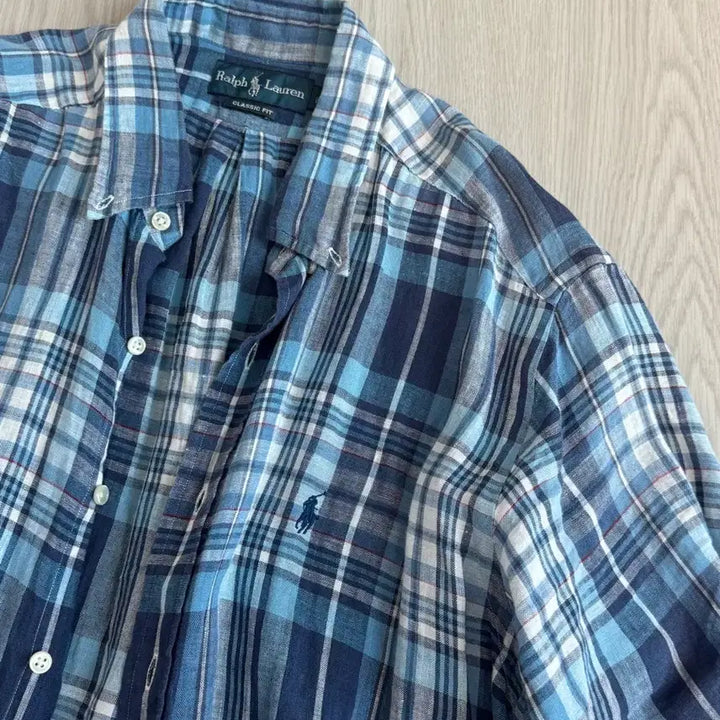 [BUNJANG] Polo Ralph Lauren Check Linen Short Sleeve Shirt XL / 폴로 랄프로렌 체크 반팔 셔츠