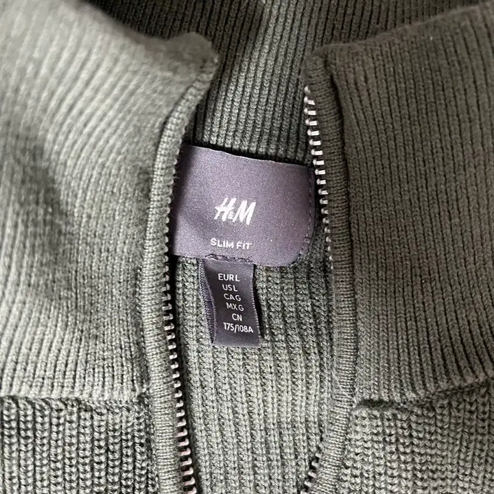 [BUNJANG] H&amp;M Half-Neck Knit Pullover Green / H&amp;M 하프넥 니트 풀오버 그린
