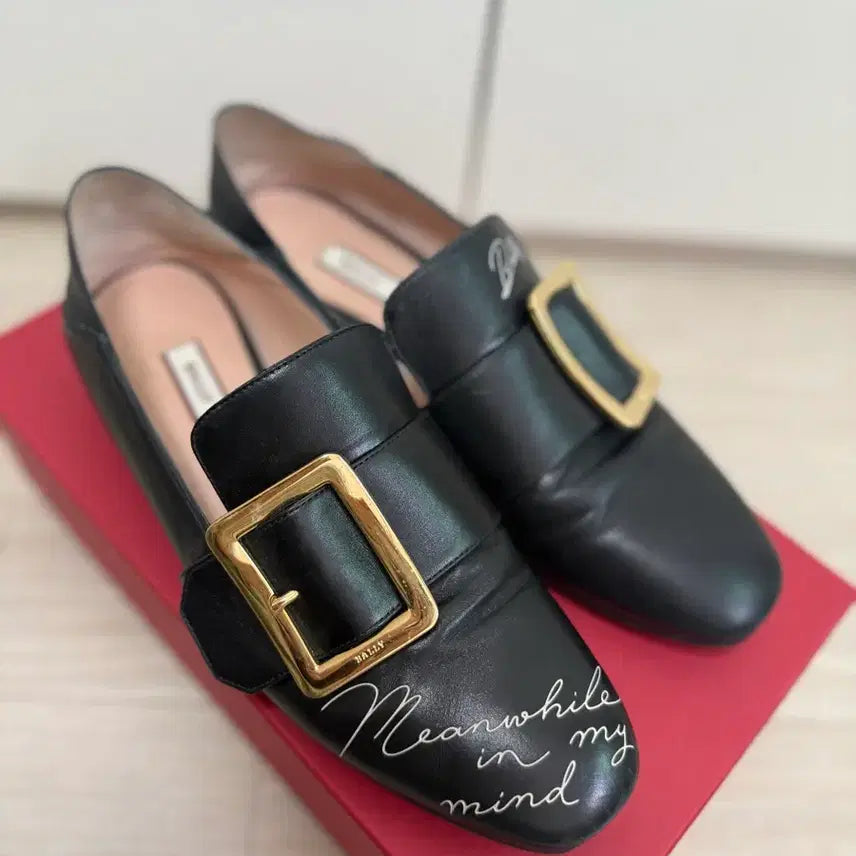 [BUNJANG] Bally 발리 블랙 레더 로퍼 금장 버클 / Bally 발리 블랙 레더 로퍼 금장 버클