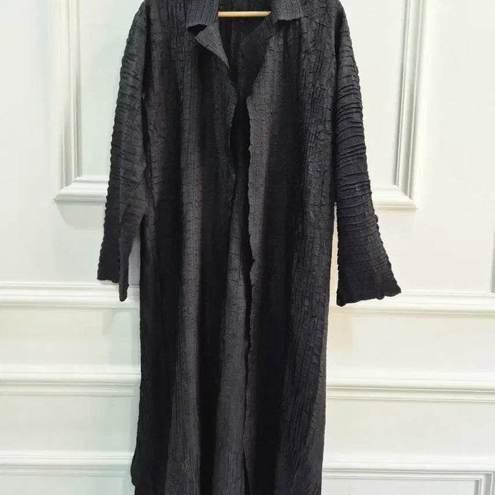 [BUNJANG] Pleats Please Black Long Pleated Cardigan / 플리츠  플리즈.  블랙 롱 플리츠 가디건