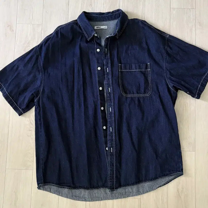 [SOLD OUT] 스파오 반팔 청남방 데님셔츠 팝니다-XL