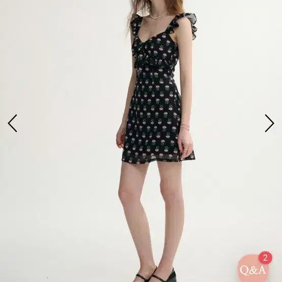 [BUNJANG] Cindene Romantic V-Neck Mini Dress / 신스덴 로맨틱 브이넥 미니원피스