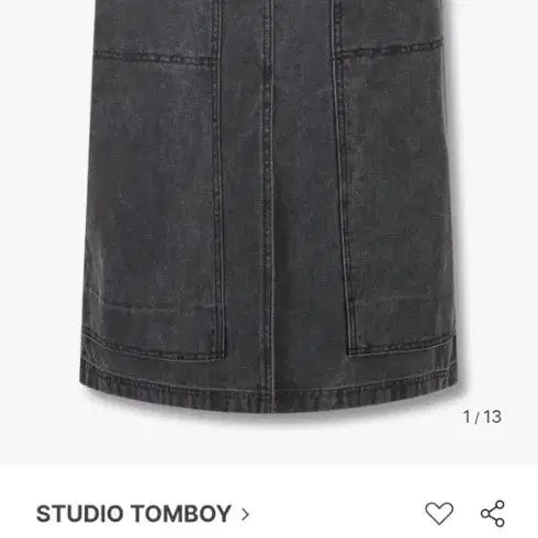 [BUNJANG] Tomboy Denim Long Skirt / 톰보이 데님 스커트 더블니 롱 데님스커트M