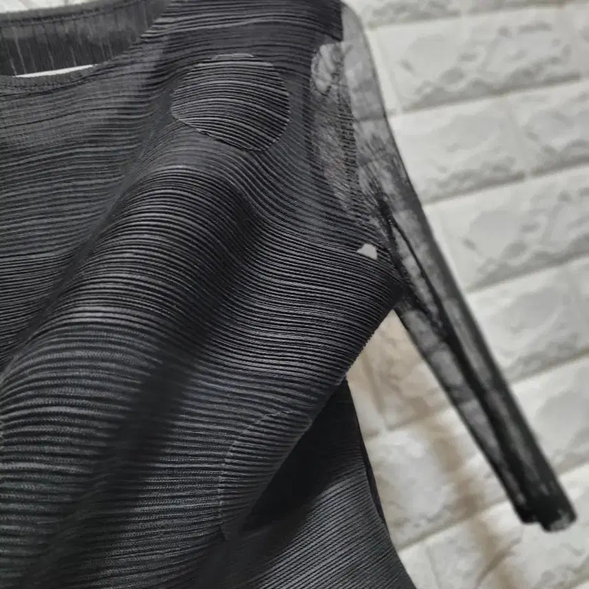 [BUNJANG] Pleated Dot Black Dress / 플리츠 도트 블랙 원피스