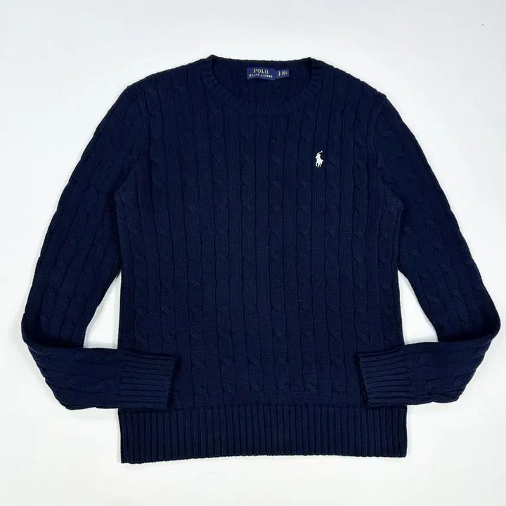 [BUNJANG] Polo Ralph Lauren Classic Cable Knit Sweater Navy (Women&