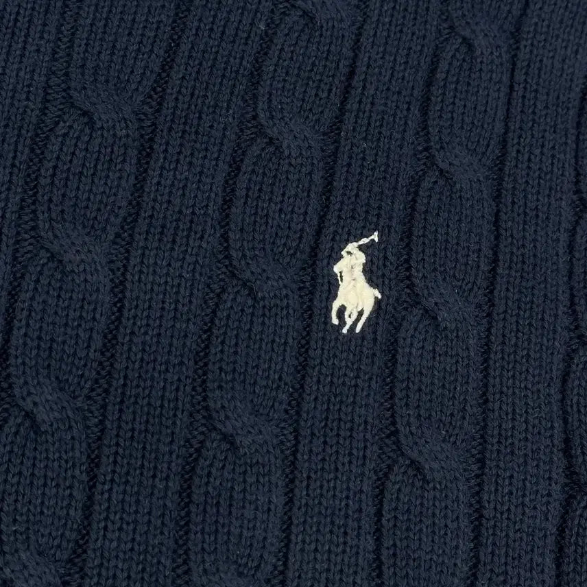 [BUNJANG] Polo Ralph Lauren Classic Cable Knit Sweater Navy (Women&