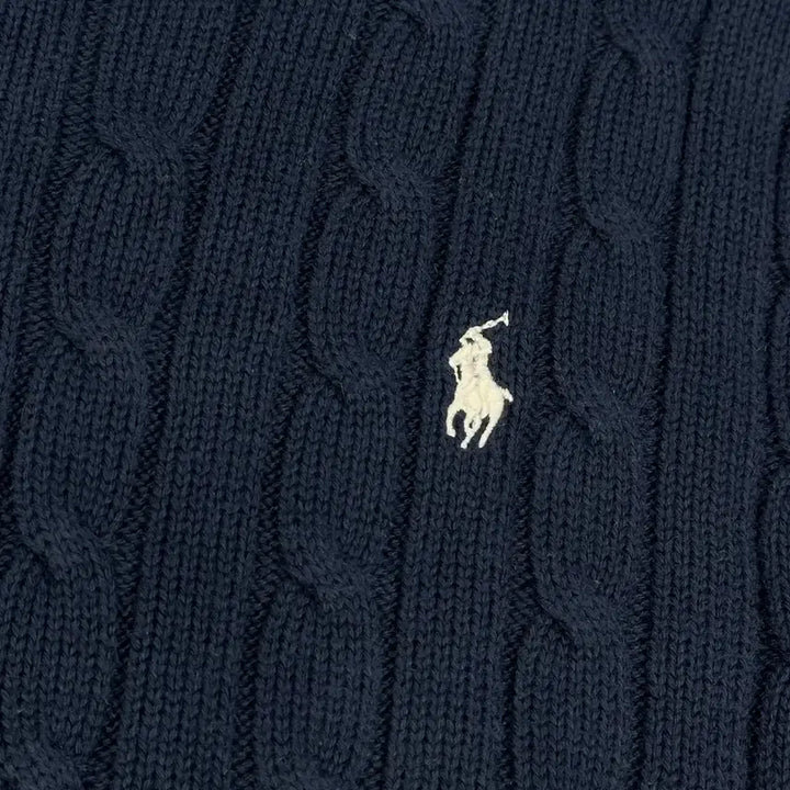 [BUNJANG] Polo Ralph Lauren Classic Cable Knit Sweater Navy (Women&