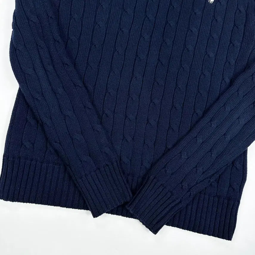 [BUNJANG] Polo Ralph Lauren Classic Cable Knit Sweater Navy (Women&