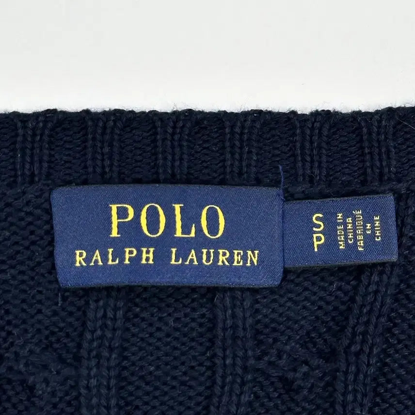 [BUNJANG] Polo Ralph Lauren Classic Cable Knit Sweater Navy (Women&
