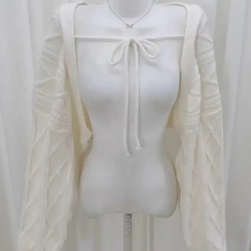 [BUNJANG] Cozy Mori Style Knit Bolero Cardigan / 모리걸가디건 모리걸스타일 니트볼레로 꽈배기 끈가디건 코지모리 에스닉히피
