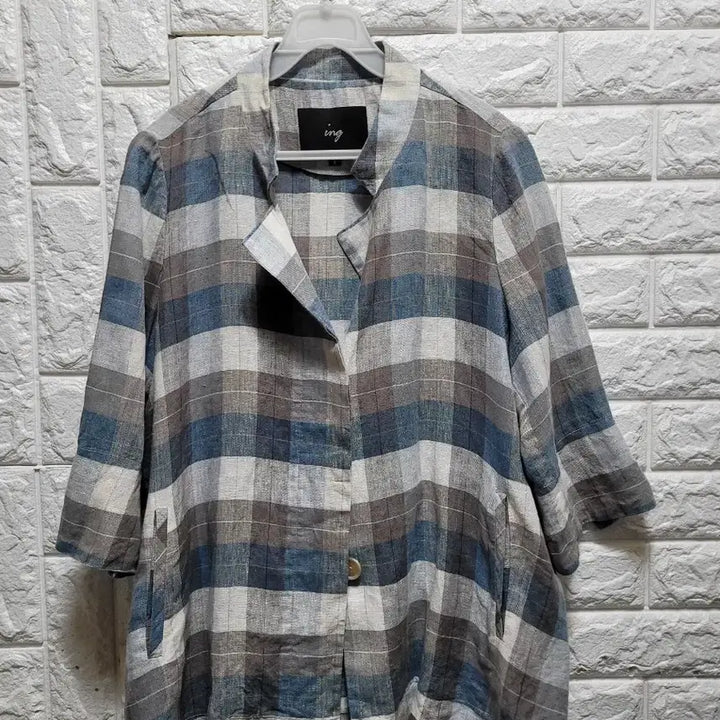 [BUNJANG] ING Checked Linen Jacket / ing 체크무늬 린넨 자켓
