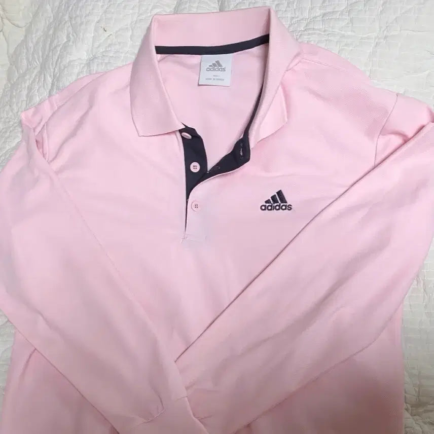[BUNJANG] Adidas Pink Polo Jersey Top / 아디다스 연핑크 카라티셔츠 저지 집업 퓨마 나이키 아베크롬비