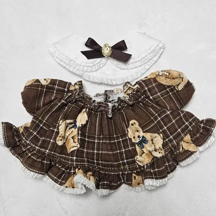 [BUNJANG] Petit Atelier Bear Dress (Ribbon Brown) / 20cm솜인형옷 드레스(리본 브라운)