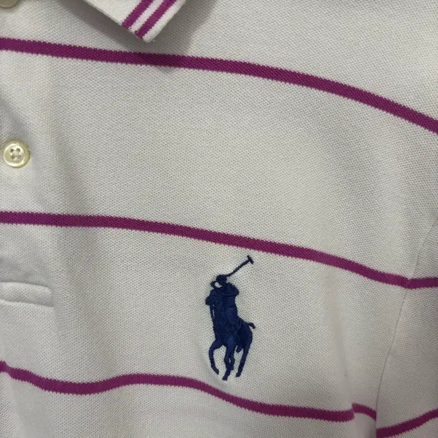 [BUNJANG] Polo Ralph Lauren Striped Short-Sleeve Polo Shirt - Size M / 폴로 랄프로렌 스트라이프 반팔 카라티