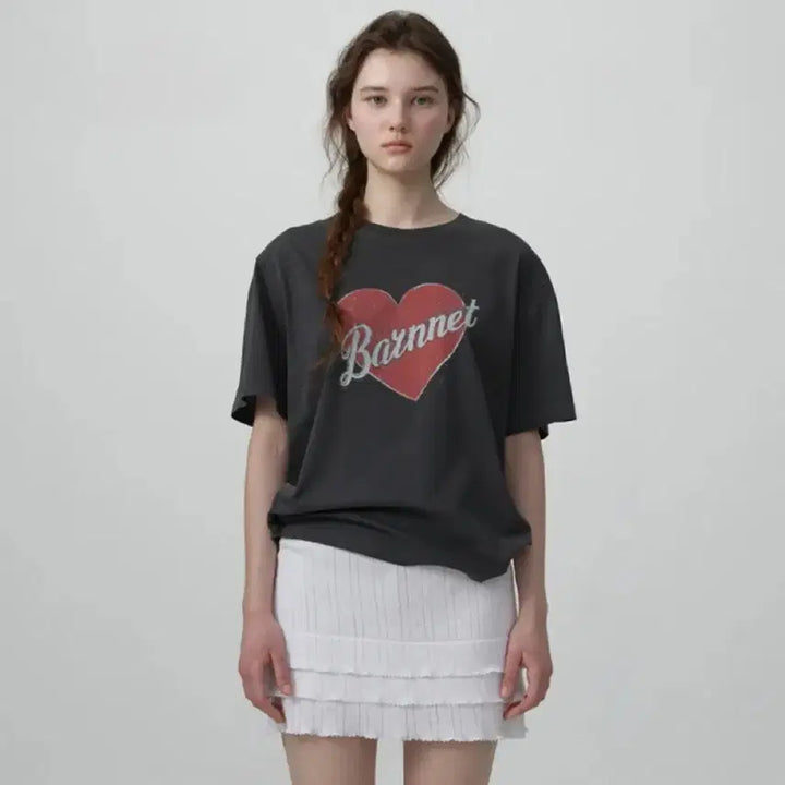[BUNJANG] The Barnet Heart Logo Pigment T-Shirt / 더바넷 하트 로고 피그먼트 티 (새상품)