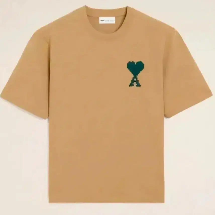 [BUNJANG] Ami Big Logo T-shirt Beige/Ivory / 아미 빅로고 반팔티 베이지/아이보리 새상품