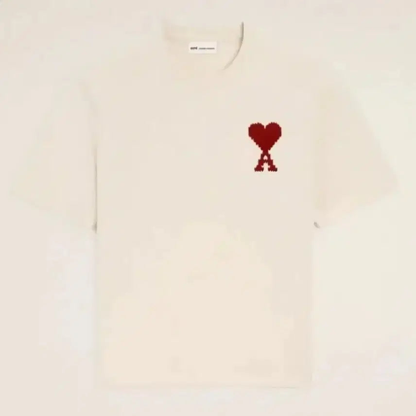 [BUNJANG] Ami Big Logo T-shirt Beige/Ivory / 아미 빅로고 반팔티 베이지/아이보리 새상품