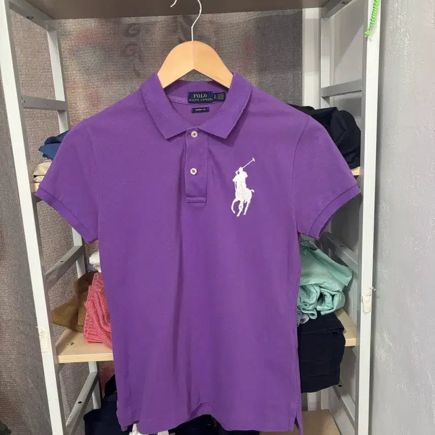 [BUNJANG] Polo Ralph Lauren Purple Polo Shirt / 폴로 랄프로렌 퍼플 카라 티셔츠 빅포니