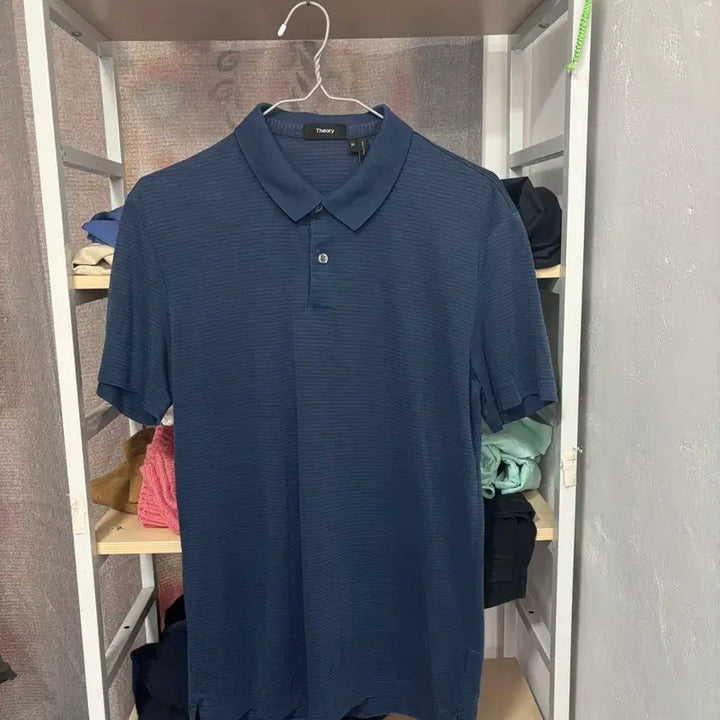 [BUNJANG] Theory Blue Short Sleeve Polo Shirt / Theory 띠어리 블루 반팔 카라티 M