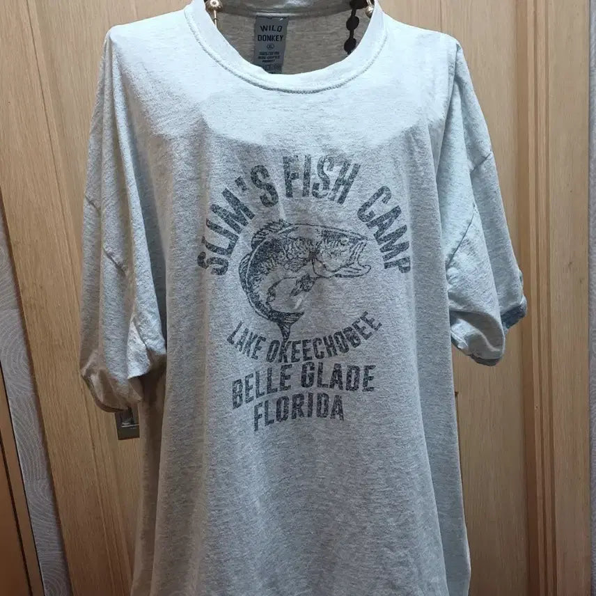 [BUNJANG] Wild Donkey Slims Fish Camp Vintage T-Shirt XL / 이태리 와일드 동키 슬림스 피쉬 캠프 빈티지 반팔티셔츠 XL