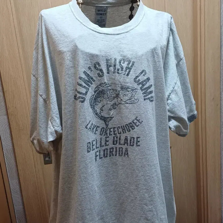 [BUNJANG] Wild Donkey Slims Fish Camp Vintage T-Shirt XL / 이태리 와일드 동키 슬림스 피쉬 캠프 빈티지 반팔티셔츠 XL