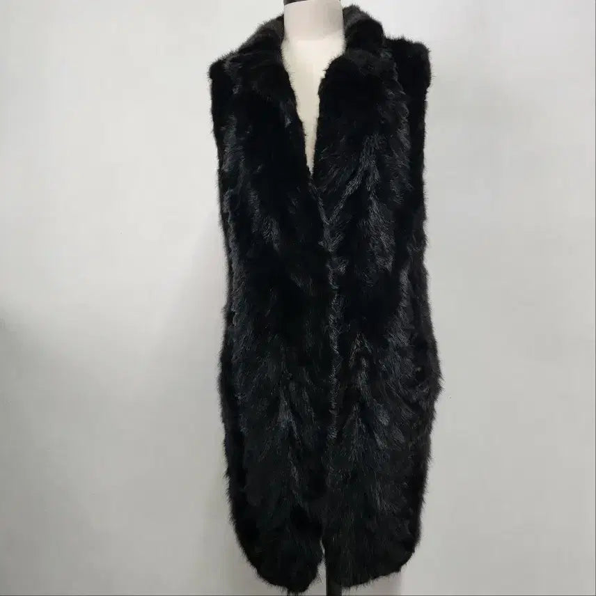 [BUNJANG] Deco Telegraph Natural Mink Long Vest / [정품] 데코 텔레그라프 천연 밍크 100% 롱 베스트 85