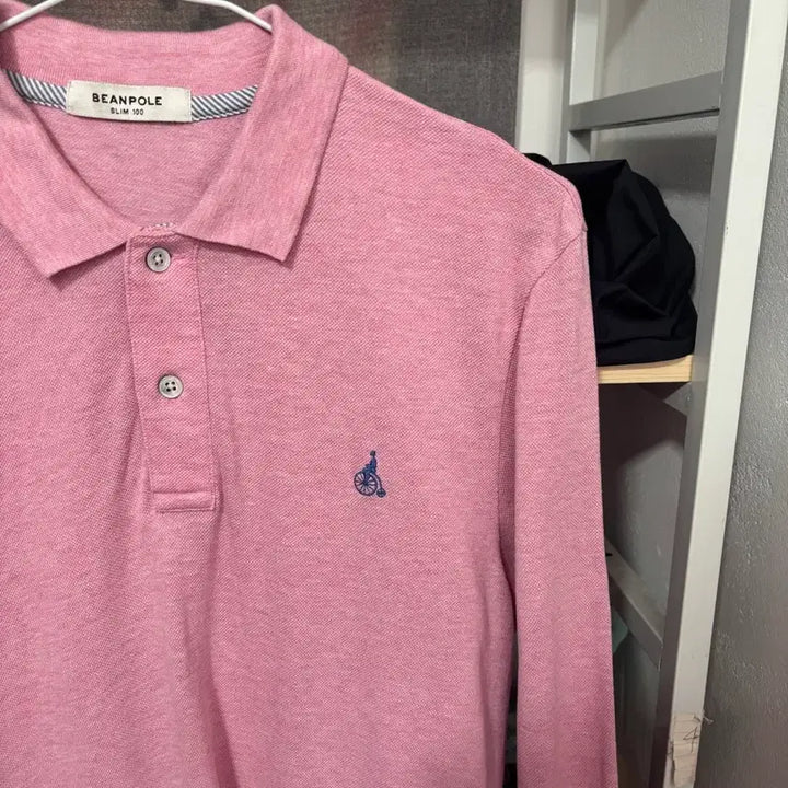 [BUNJANG] Beanpole Pink Long Sleeve Polo Shirt / 빈폴 핑크색 긴팔 폴로 셔츠
