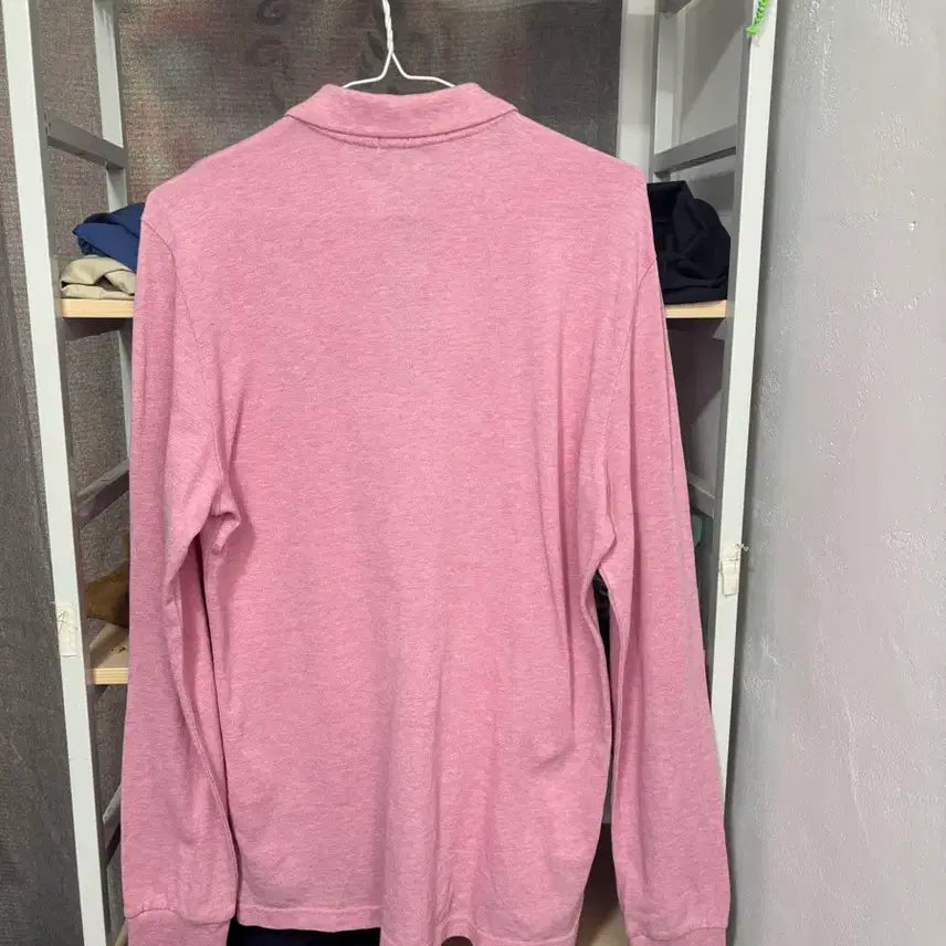 [BUNJANG] Beanpole Pink Long Sleeve Polo Shirt / 빈폴 핑크색 긴팔 폴로 셔츠