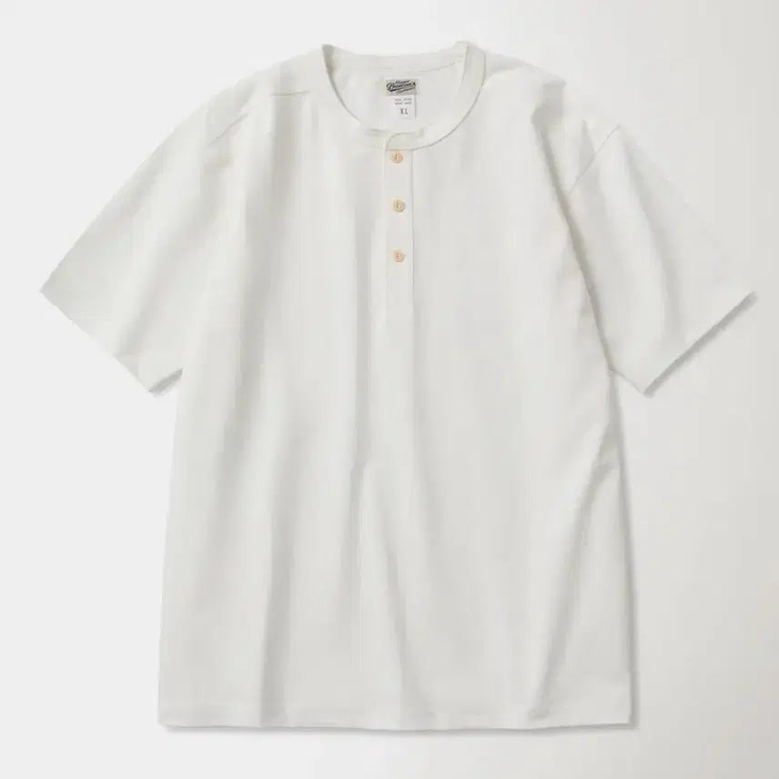 [SOLD OUT] 브론슨 10.6 oz 헨리넥 반팔 (화이트,L)
