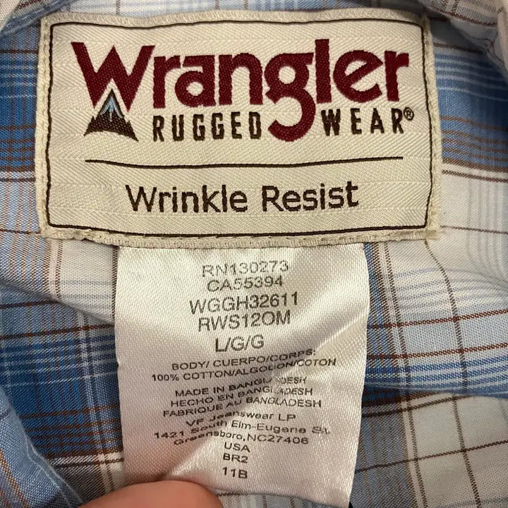 [BUNJANG] N130 Wrangler Checkered Short Sleeve Shirt / N130 랭글러 체크 반팔 셔츠