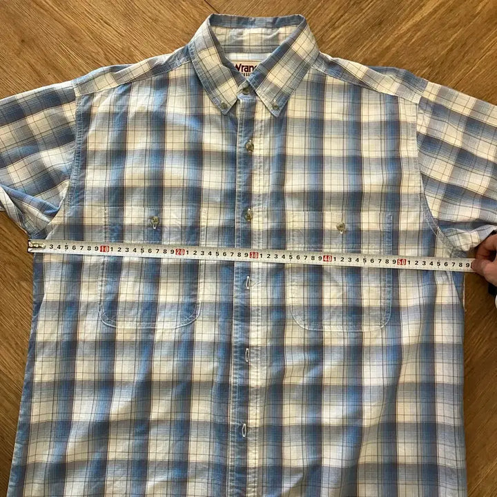 [BUNJANG] N130 Wrangler Checkered Short Sleeve Shirt / N130 랭글러 체크 반팔 셔츠