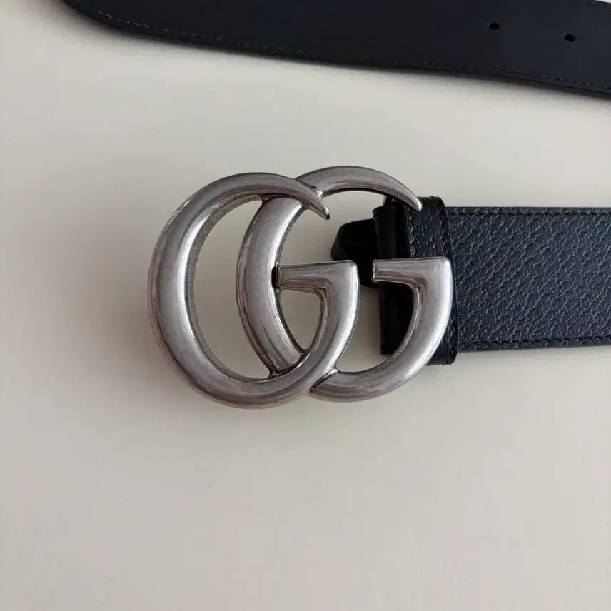 [BUNJANG] Gucci Double G Silver Buckle Belt / 구찌 더블 G 버클 은장벨트