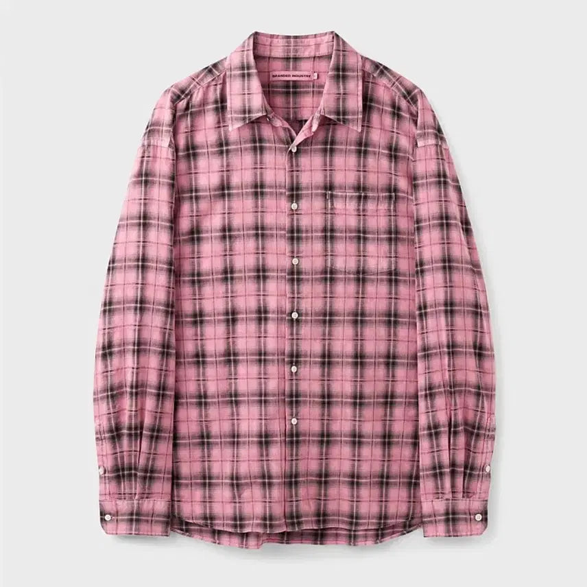 [BUNJANG] Branded All Day Checkered Shirt - Pink (Size M) / [M] 브랜디드 올데이 체크 셔츠 다이드 핑크