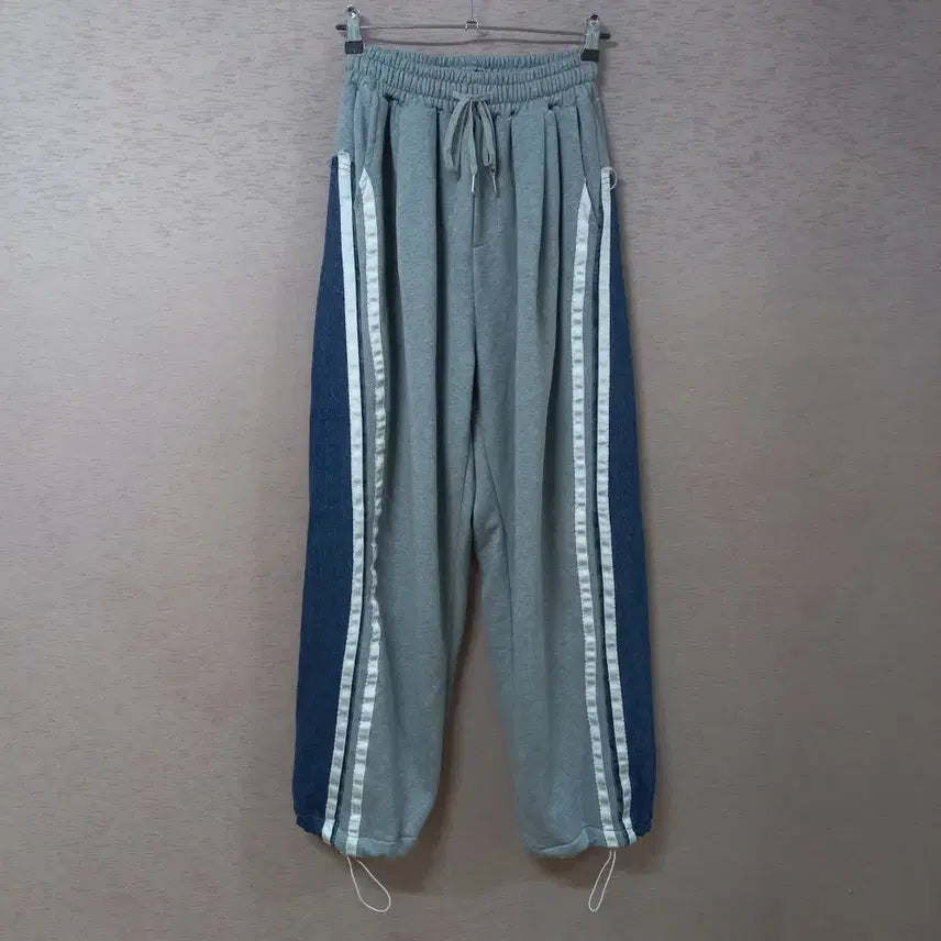 [SOLD OUT] B4-18/GLAMOUR 밑단스트링 데님배색 밴딩팬츠 남성
