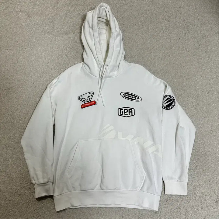 [BUNJANG] Dynafit White Logo Patch Hoodie L / 다이나핏 화이트 로고 패치 후드티 기모 L 100