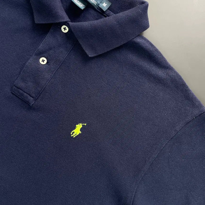 [BUNJANG] Polo Ralph Lauren Cotton Navy Polo Shirt / [M] 폴로 랄프로렌 코튼 카라 반팔 티셔츠