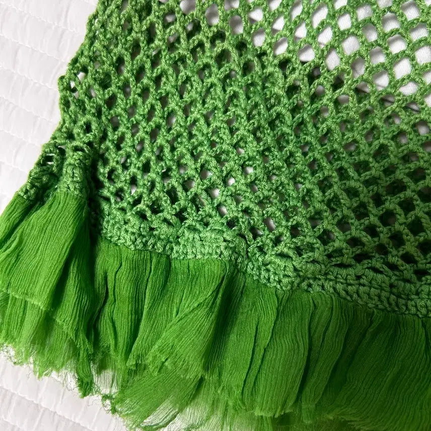 [BUNJANG] Chloé Green Mesh Sleeveless Top / 끌로에 그린 망사 민소매 탑