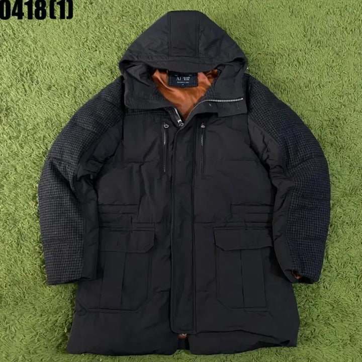 [BUNJANG] Armani Exchange Hooded Padded Jumper Black L / 아르마니 익스체인지 후드 패딩 점퍼 블랙 L