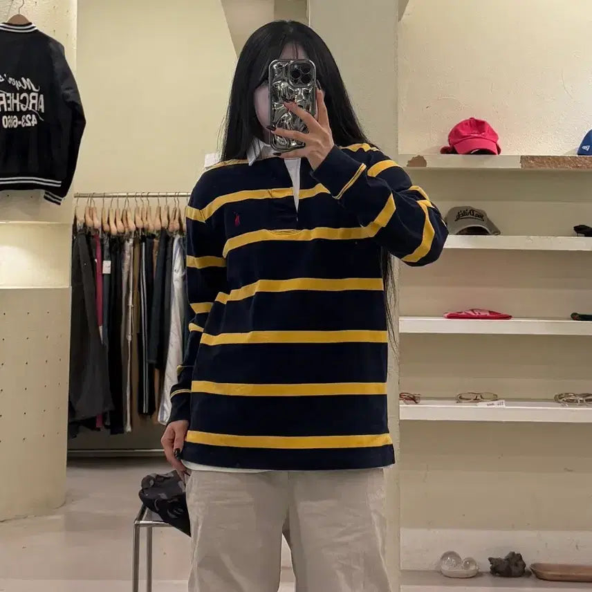 [BUNJANG] Polo Ralph Lauren Iconic Rugby Shirt / 폴로랄프로렌 스트라이프 패턴 아이코닉 럭비 셔츠 U1603