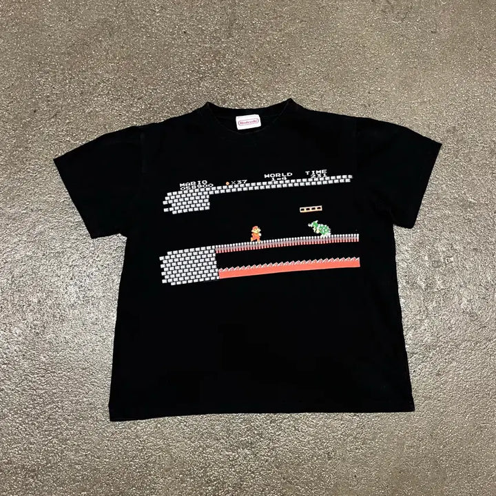 [BUNJANG] Super Mario Pixel Printing T-shirt / 00s 슈퍼마리오 프린팅 티셔츠 (100)