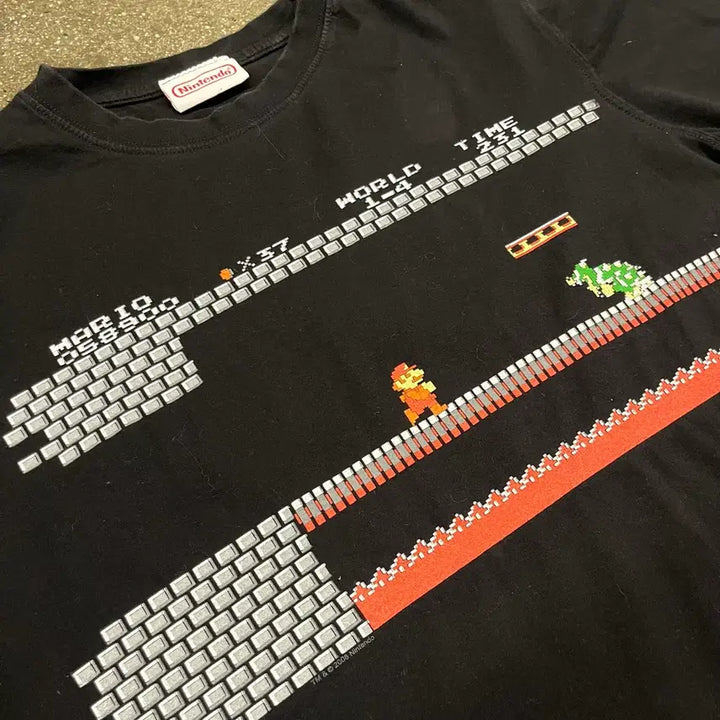 [BUNJANG] Super Mario Pixel Printing T-shirt / 00s 슈퍼마리오 프린팅 티셔츠 (100)