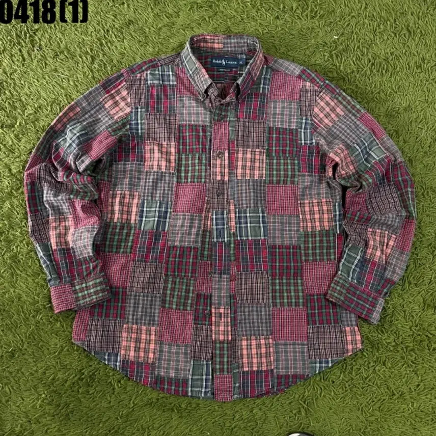 [BUNJANG] Polo Ralph Lauren Patchwork Shirt / 폴로 랄프로렌 패치워크 셔츠 남방 XL