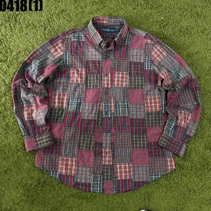 [BUNJANG] Polo Ralph Lauren Patchwork Shirt / 폴로 랄프로렌 패치워크 셔츠 남방 XL