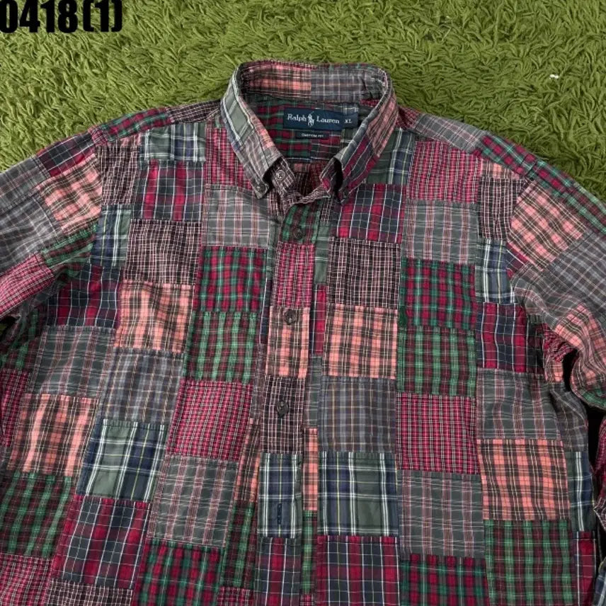 [BUNJANG] Polo Ralph Lauren Patchwork Shirt / 폴로 랄프로렌 패치워크 셔츠 남방 XL