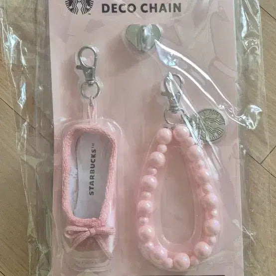 [BUNJANG] Starbucks Pink Shoes Deco Chain Keyring Set / 스타벅스 핑크 슈즈 데코 체인 키링 세트
