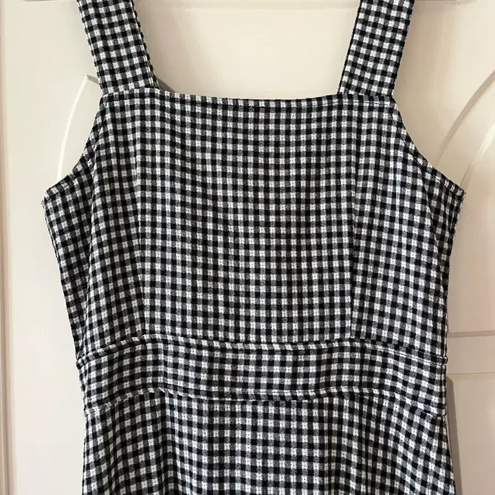 [SOLD OUT] 프리싸이즈) 여성스러운 벨 어썸 깅엄 체크 원피스