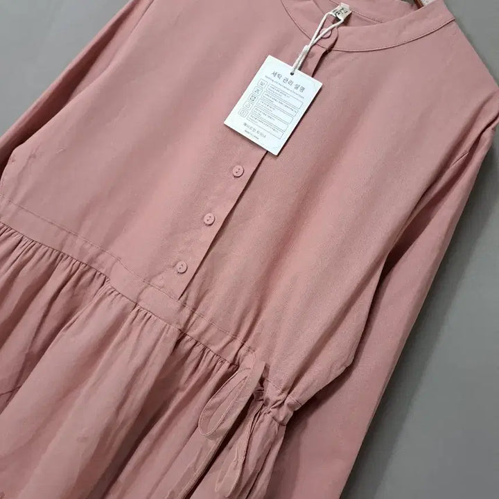 [BUNJANG] Pink Long Dress / 허리 스트링 핑크 롱 원피스 (미착용)