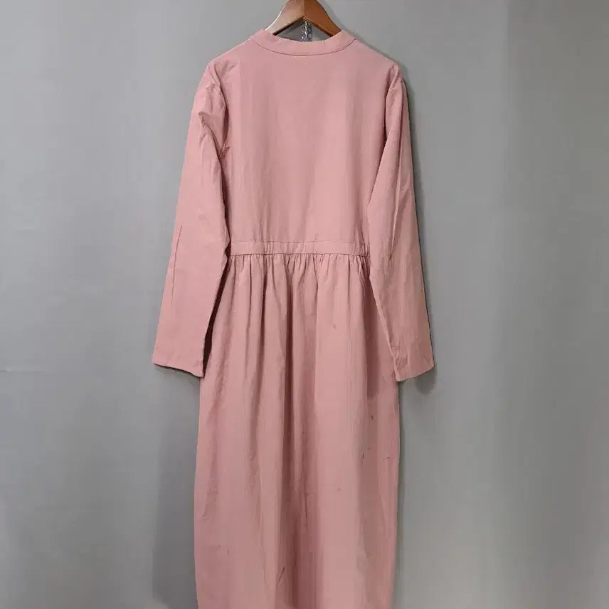 [BUNJANG] Pink Long Dress / 허리 스트링 핑크 롱 원피스 (미착용)