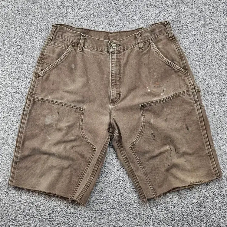 [BUNJANG] Carhartt Duck Canvas Double Knee Carpenter Shorts (Chestnut) / 칼하트 덕캔버스 더블니 카펜터 쇼츠 반바지 (36") / 11885
